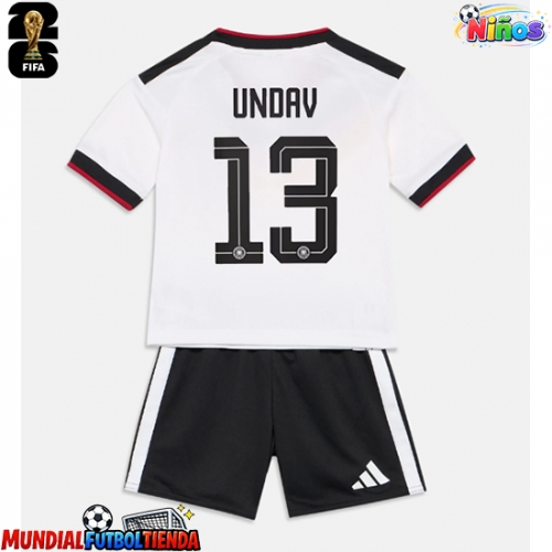 Camiseta Alemania Deniz Undav #13 Primera Equipación Replica Mundial 2026 para niños mangas cortas (+ Pantalones cortos)